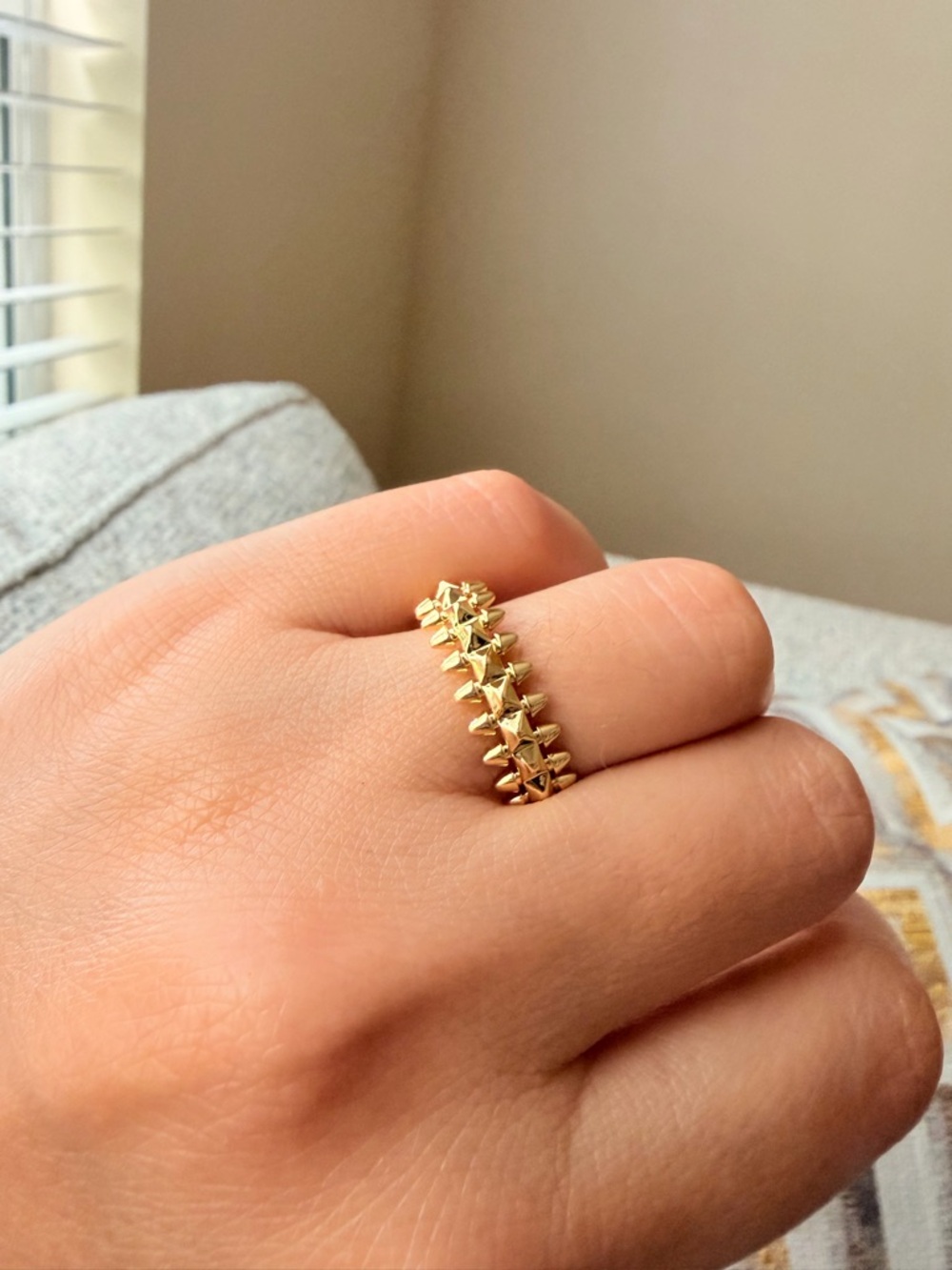 Gold Spike Stackable Ring - Women Jewelry - Picture 6 of 6